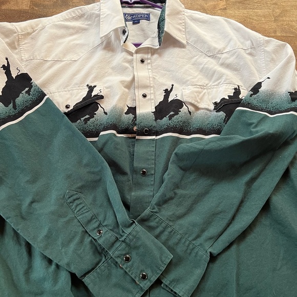 Roper Other - Vintage Roper Bull Riding western shirt